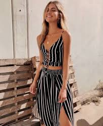 47 Cute Two Piece Summer Outfits Ideas Designer Outfits Woman Two Piece Dress Casual Summer Fashion