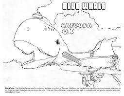 This blue whale's all smiles, showing off his baleen teeth. Catoosa Oklahoma Blue Whale Coloring Page Download