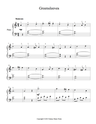 Greensleeves Level 3 Piano Sheet Music Piano Sheet Music Sheet Music Piano Sheet