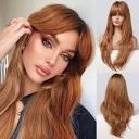 Amazon.com : Honygebia Ginger Wig with Bangs - Auburn Wigs for ...