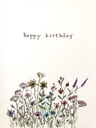 Floral Birthday Card Birthday Cards Birthday Card Design Minimalist Cards