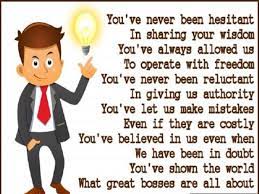 You can write in a card text or email to work colleagues who have played a big role in your line of duty. Top Funny National Boss S Day Poems Impfashion All News About Entertainment