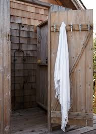 Outdoor showers are perfect for beach homes, cabins, and tropical climates. Inspiration Du Jour Slow Life Outdoor Shower Beach Cabin Small Beach Houses