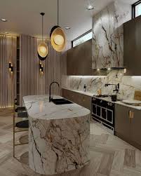 20 home accents that are pure gold. Kitchen With A Combination Of Marble And Some Gold Accents