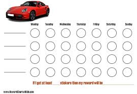 Racing Car Sticker Charts