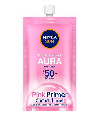 NIVEA Sun Extra Protect Sun Serum SPF50 PA+++ 7ml Aura Pink Primer  Sunscreen Sachet Tabir Surya Sunblock