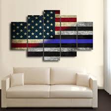 5 Pcs Hd The Blue Line Wall Canvas Wall Decor Bedroom