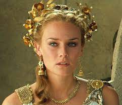 Helen or helen of troy was the daughter of zeus and leda in greek mythology, although her putative father was tyndareus. Diane Kruger As Helen Of Troy Greek Hair Diane Kruger Helen Of Troy