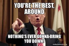 You Re The Best Around Nothing S Ever Gonna Bring You Down Donald Trump Says Make A Meme