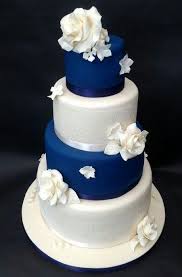 Elegant Blue And White Wedding Cake I Would Like The Roses Red Simple Wedding Cake Wedding Cakes Blue Rose Cake