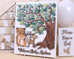 3d Wood Baby Shower Guest Book Alternative Woodland Nursery Etsy Baby Shower Guest Book Alternative Drop Box Guest Book Gender Neutral Gift