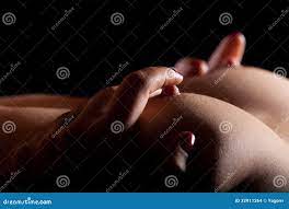 Hands on his bare chest stock photo. Image of breast - 32911264