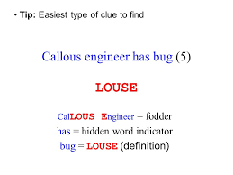 Wordplay part, with an indicator to look inside. Introduction To Cryptic Crossword Clues Ppt Video Online Download