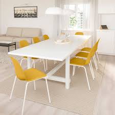 Nordviken Leifarne Table And 6 Chairs White Dark Yellow White Ikea White Dinning Table White Dining Table Wood Dining Table
