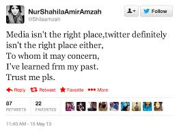 Ibu afiq yang memburukkan dan mengaibkan saya, bukannya saya. Twitter Shila Amzah Tegur Afiq Muiz Eina Azman