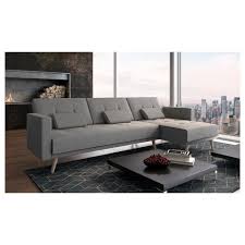 Canapé panoramique convertible simili cuir scott 4 places gris happy garden description : Comfort Canape D Angle Convertible Verona 267cm Convertible En Lit Reversible Gris Clair Canapes Rue Du Commerce