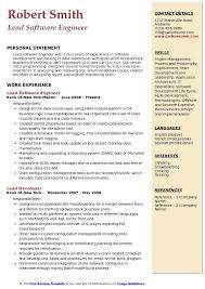 Download free software engineer resume samples in professional templates. Lead Software Engineer Resume Samples Qwikresume