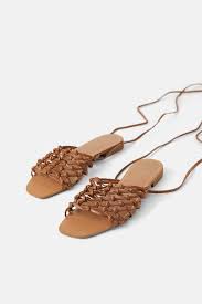 Tied Braided Leather Flat Sandals | Best Zara Sandals | POPSUGAR Fashion UK  Photo 42