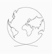 Globe Outline Icon Royalty Free Vector Image Vectorstock Simple Line Drawings Globe Outline Earth Drawings