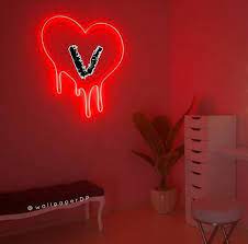 Stylish Red Neon Heart All Alphabets Dp Wallpaper Pics For Fb N Whatsapp Wallpaper Dp In 2021 Neon Pics For Fb Alphabet