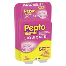 Pepto Bismol Liquicaps 5 Symptom Relief 24ct Foods For Heartburn Stomach Remedies Pepto