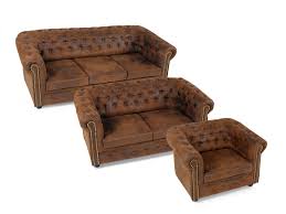 Get the best deals on chesterfield leather sofas, armchairs & couches. Chesterfield 3 2 1 Sofagarnitur Gobi Braun