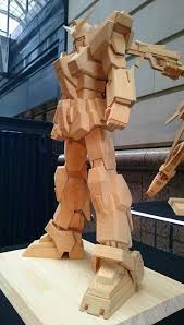 Gundam Guy Gundam Wood Art On Display Tokyo Japan Wood Art Wood Cardboard Sculpture