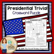 Who was the first african american president? Presidential Trivia Crossword Puzzle By The Social Studies Emporium