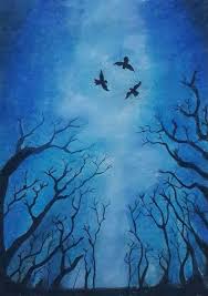 Night forest game background, seamless cartoon forest game landscapes with rock. Forest At Night Painting Vaibhav Salvi Paintings Prints Landscapes Nature Forests Other Forests Artpal