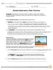 The main article for this category is plate tectonics. Kami Export Kristina Chinnis Platetectonicsse Pdf Kristina C Name Date Student Exploration Plate Tectonics Vocabulary Asthenosphere Collisional Course Hero