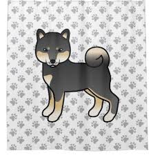 Black And Tan Shiba Inu Female Black And Tan Shiba Inu Cartoon Dog Amp Paws Shower Curtain Cartoon Dog Shiba Inu Grey Dog