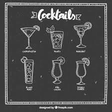 Happy family, childhood, sweet home. Free Vector Cocktail Menu Chalk Design