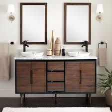 double sink walnut vanity signature