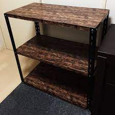 アイアンラック リメイクシート木目調 l字アングル ダイソー 100均 などのインテリア実例 2016 12 30 21 09 49 roomclip ルームクリップ インテリア インテリア 実例 リメイクシート