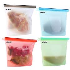 Amazon Com Aishn Reusable Silicone Food Storage Bags Food Grade Safe Fruits Vegetable Storage B Food Storage Bags Kitchen Cooking Utensils Food Containers