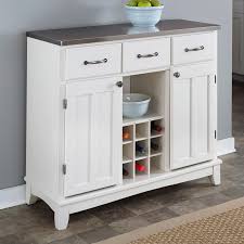Topeakmart wood kitchen cabinet on wheels, rolling utility trolley with drawer, storage shelves, wine bottle rack, towel handle, bamboo top kitchen island cart, white 4.1 out of 5 stars 8 $153.99 $ 153. Home Styles Large Wood Server Kitchen Island Server With Wine Rack Hayneedle