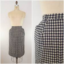 Black And White Checkered Pencil Skirt Vintage 1950s Wool Skirt Black And White Checkered Skirt Fitted Skirt Pencil Skirt Xs Checkered Skirt Wool Skirts Skirts