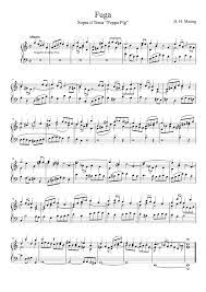 Fugue On The Peppa Pig Theme Sheet Music Peppa Pig Music Stuff