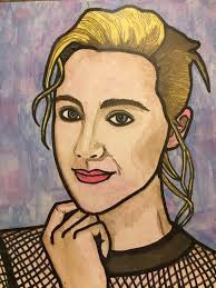 Saoirse Ronan. Framed Watercolor Painting.