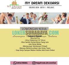 Info lowongan kerja event jakarta fair (jfk) 2020. Loker Surabaya Terbaru Di My Dream Organizer Oktober 2019 Lowongan Kerja Surabaya Juni 2021 Lowongan Kerja Jawa Timur Terbaru