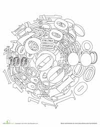 Black and white, clipart, colored pages, coloring pages, globe, globes, world 100 Days Of School Worksheet Education Com 100 Days Of School First Grade Crafts 100th Day