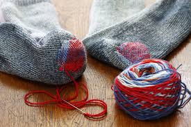 With darning, you are weaving the yarn over the hole. Slideshow Sock Darning Tutorial