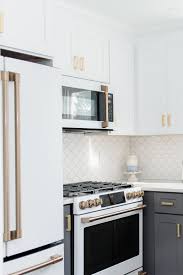 My White Gold Kitchen With Cafe Appliances In 2020 White Kitchen Appliances Coastal Inspired Kitchens Gold Kitchen