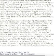 Afrcan Barrick Gold Company Research Paper Research Paper Citing A Book Research Methods