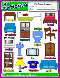 House Furniture Picture Dictionary Available In B W English Picture Dictionary English Teaching Resources