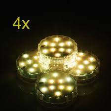 Weanas 4x Submersible Lights Candles Multi Color Rgb 10 Led With Remote Control Replaceable Battery Underwate Submersible Lights Underwater Lights Candlelight