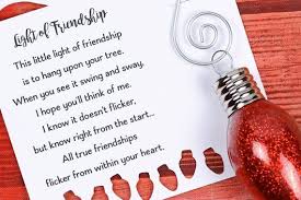 Light Of Friendship Ornament Glitter Ornament And Poem Christmas Gift For Friends Friendship Ornaments Christmas Gifts For Friends Friendship Poems