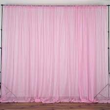 Pack Of 2 5ftx10ft Pink Fire Retardant Sheer Organza Premium Curtain Panel Backdrops With Rod Pockets Diy Dessert Table Backdrop Panel Curtains Backdrops