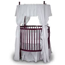 Baby Room Elegant Angel Line Fixed Side Round Crib And Mattress Set With White Canopy And Ruched Curtains Ideas With Round Crib Collections Lovely Round Crib Co