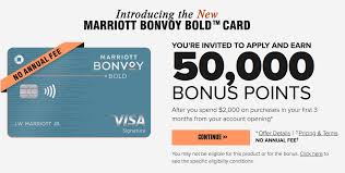 Note that one card is offered by american express; Marriott Bonvoy Bold Brand New No Annual Fee Credit Card